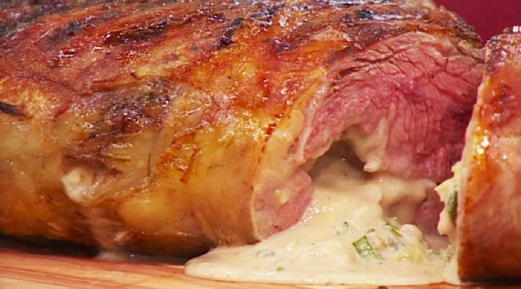 Vacío relleno de nueces y roquefort con vegetales a la parrilla - El ...